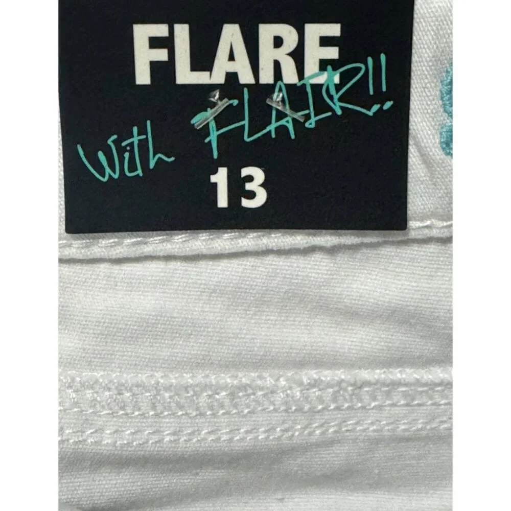 Women's White Flare Jeans Size 13